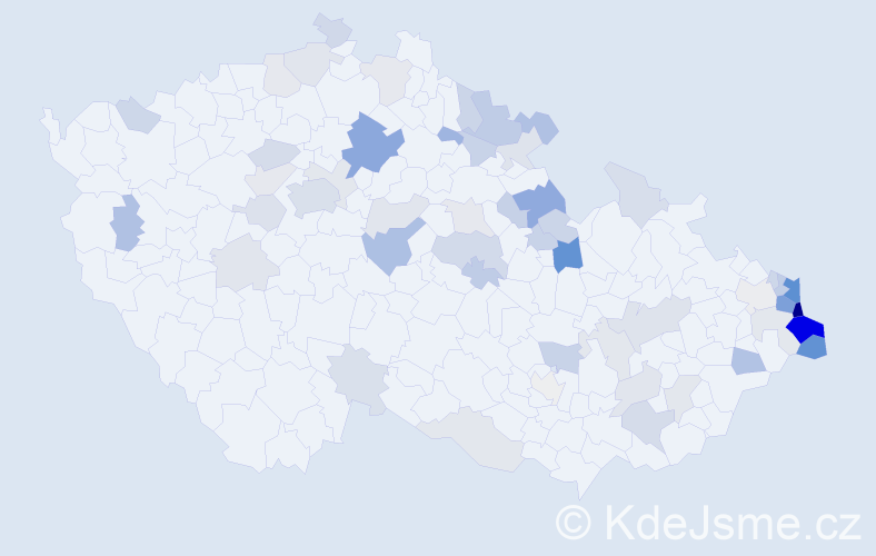 Jméno: 'Mariusz', počet výskytů 139 v celé ČR