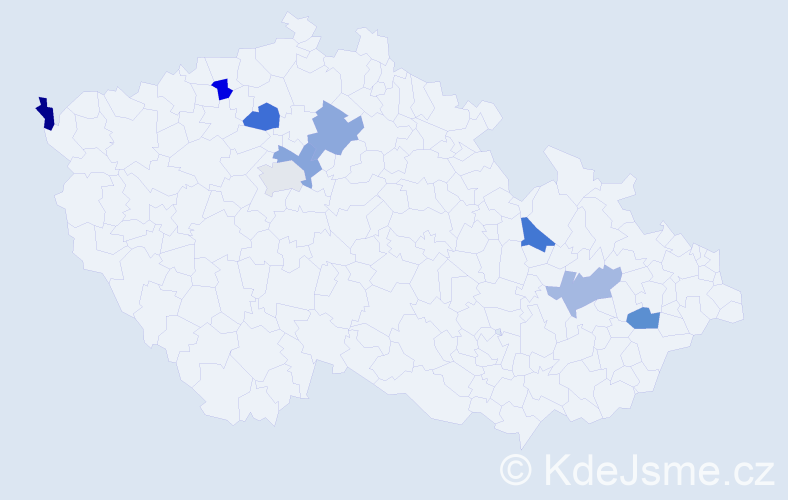 Jméno: 'Emerencia', počet výskytů 9 v celé ČR