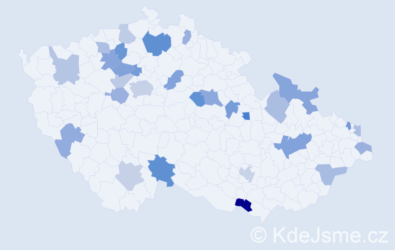 Jméno: 'Kornélie', počet výskytů 43 v celé ČR