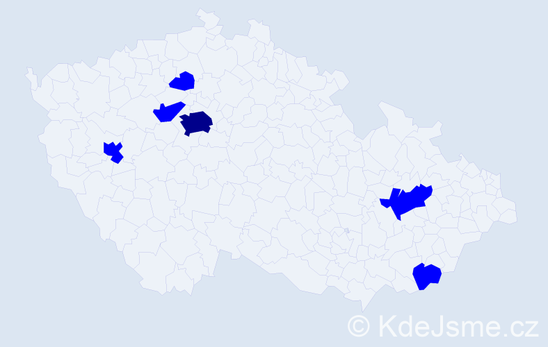 Jméno: 'Noé', počet výskytů 7 v celé ČR