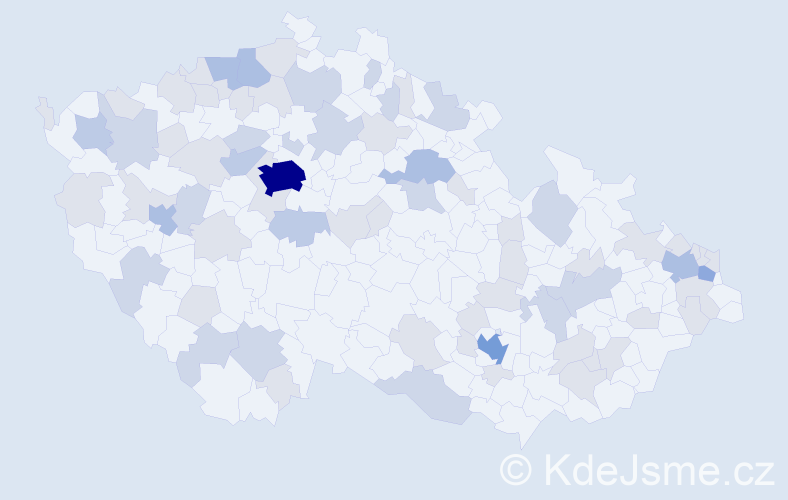 Jméno: 'Angelina', počet výskytů 148 v celé ČR