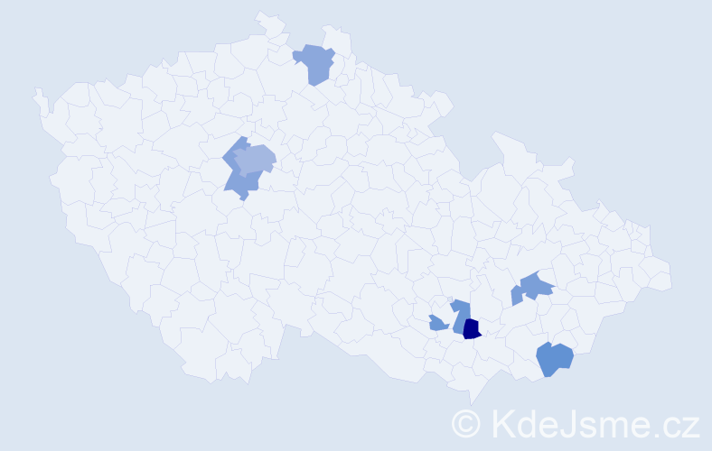 Jméno: 'Noe', počet výskytů 11 v celé ČR