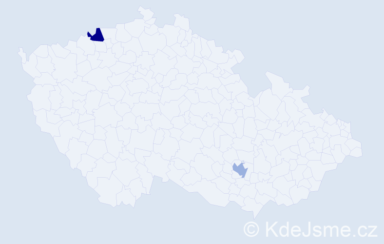 Jméno: 'Dac Hai', počet výskytů 2 v celé ČR