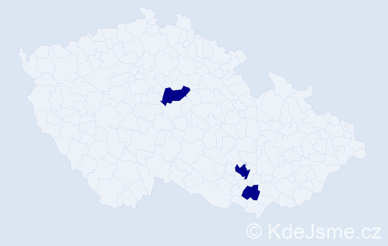 Jméno: 'Stella Maria', počet výskytů 3 v celé ČR