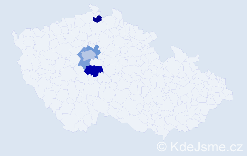 Jméno: 'Mirza', počet výskytů 8 v celé ČR