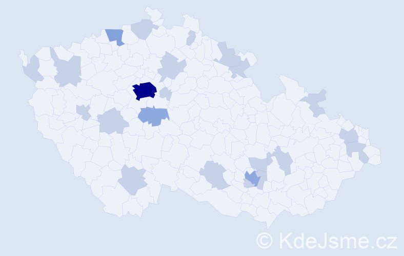 Jméno: 'Amira', počet výskytů 37 v celé ČR