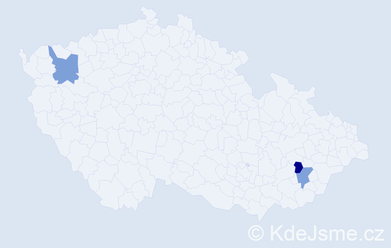 Jméno: 'Abbie', počet výskytů 3 v celé ČR