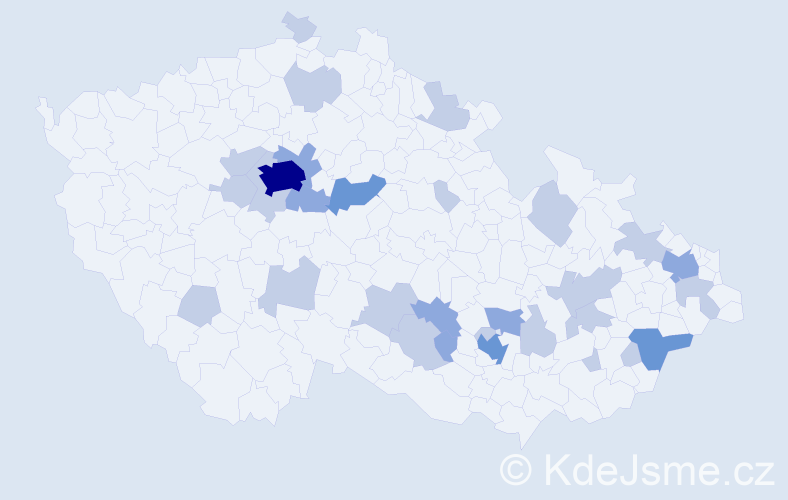 Jméno: 'Radvan', počet výskytů 55 v celé ČR