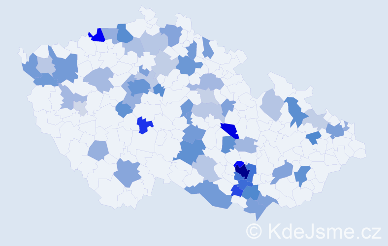 Jméno: 'Yvonne', počet výskytů 154 v celé ČR