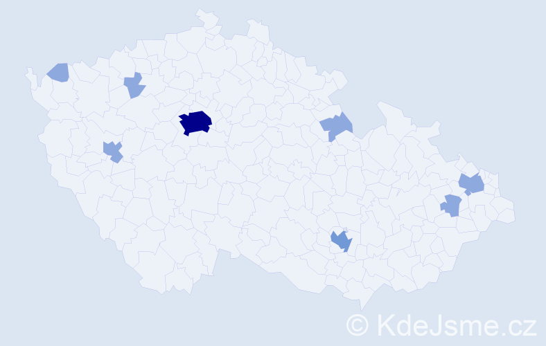 Jméno: 'Daniel John', počet výskytů 14 v celé ČR