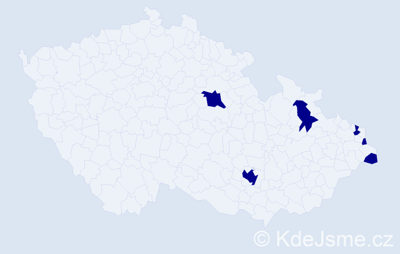 Jméno: 'Nikodem', počet výskytů 6 v celé ČR