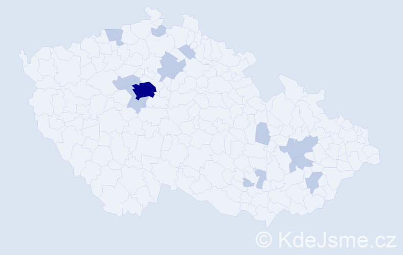 Jméno: 'Khaled', počet výskytů 21 v celé ČR