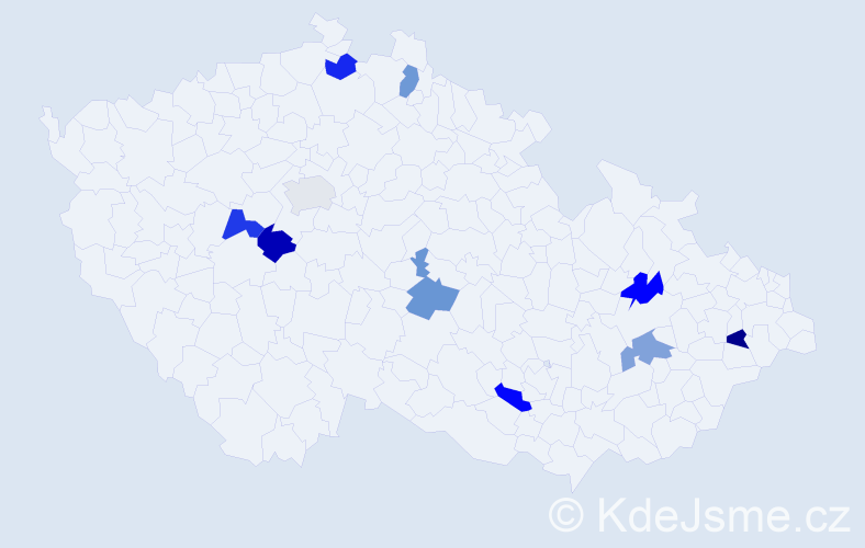 Jméno: 'Lukrécie', počet výskytů 10 v celé ČR