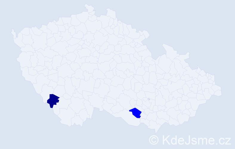 Jméno: 'Jess', počet výskytů 2 v celé ČR