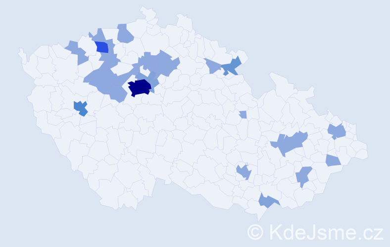 Jméno: 'Irča', počet výskytů 42 v celé ČR