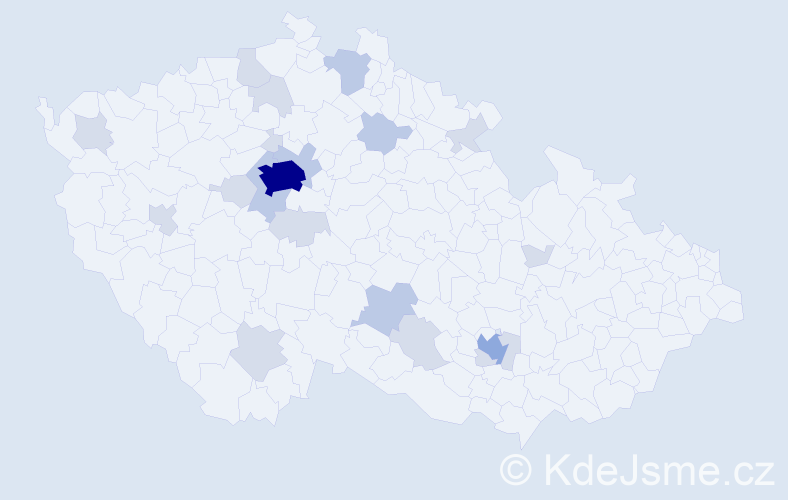 Jméno: 'Mína', počet výskytů 44 v celé ČR