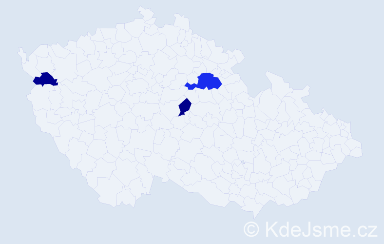 Jméno: 'Miluna', počet výskytů 5 v celé ČR