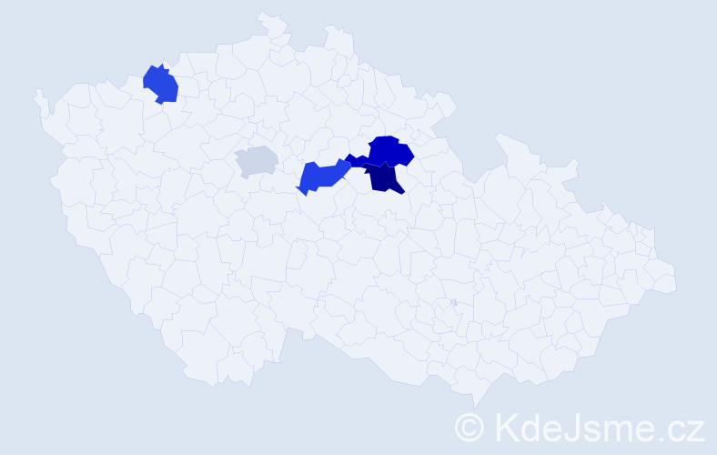 Jméno: 'Venceslava', počet výskytů 7 v celé ČR