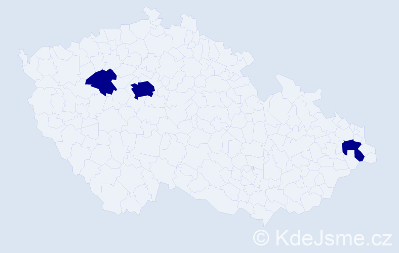 Jméno: 'Bach', počet výskytů 3 v celé ČR