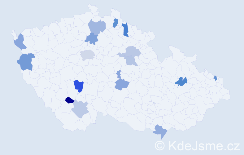 Jméno: 'Adam Josef', počet výskytů 20 v celé ČR