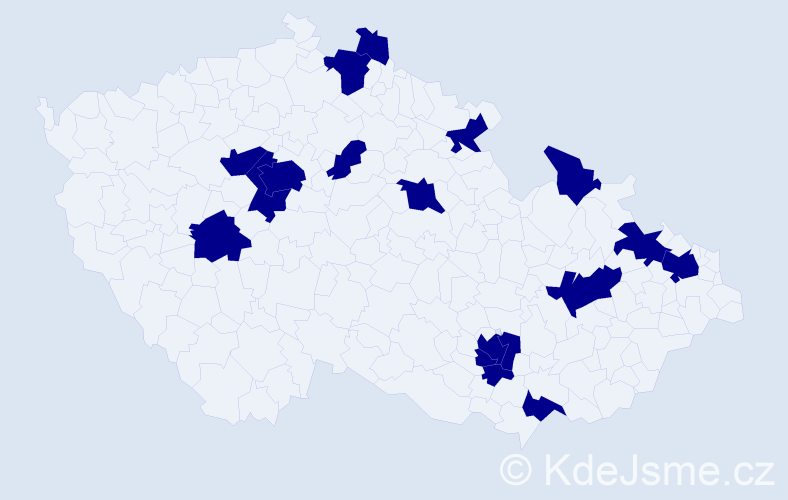 Jméno: 'Massimo', počet výskytů 17 v celé ČR