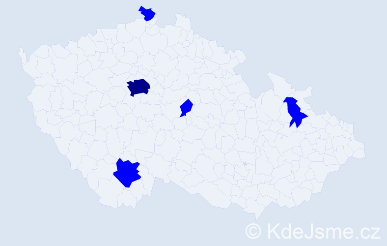 Jméno: 'Nicky', počet výskytů 6 v celé ČR