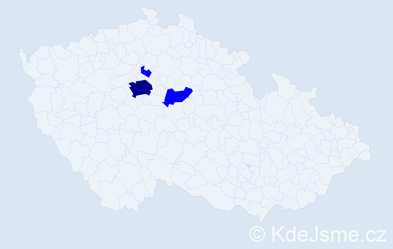 Jméno: 'Usmon', počet výskytů 4 v celé ČR