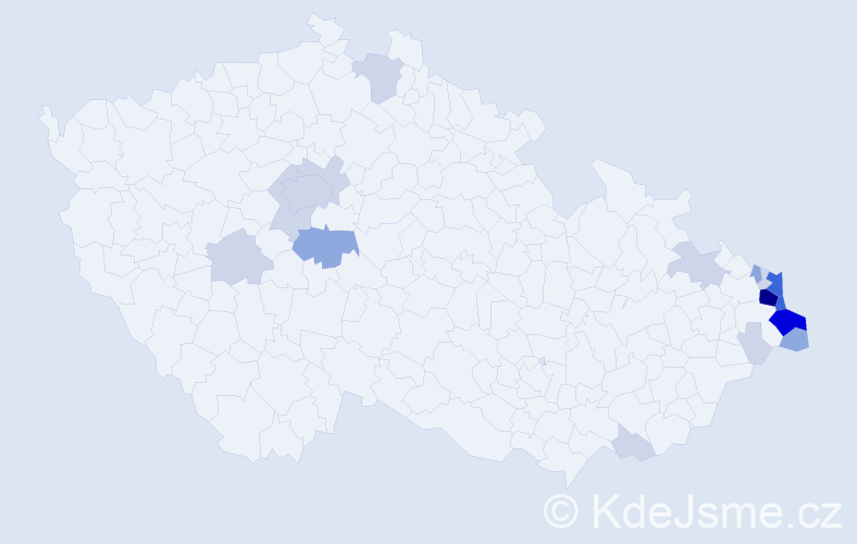 Jméno: 'Věslav', počet výskytů 58 v celé ČR