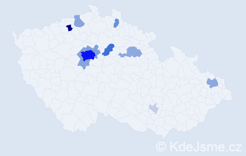 Jméno: 'Jun', počet výskytů 34 v celé ČR