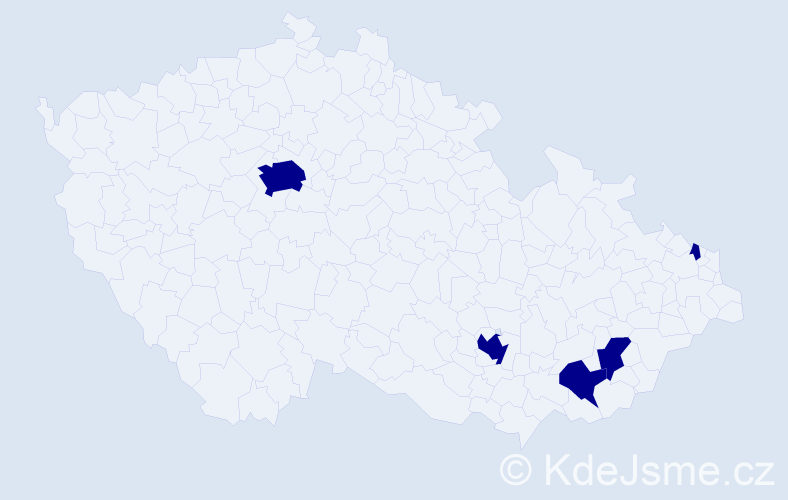 Jméno: 'Tobias David', počet výskytů 5 v celé ČR