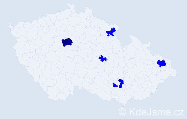 Jméno: 'Sahar', počet výskytů 6 v celé ČR