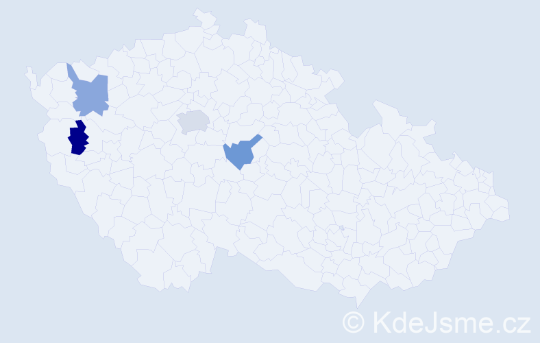 Jméno: 'Wadim', počet výskytů 5 v celé ČR