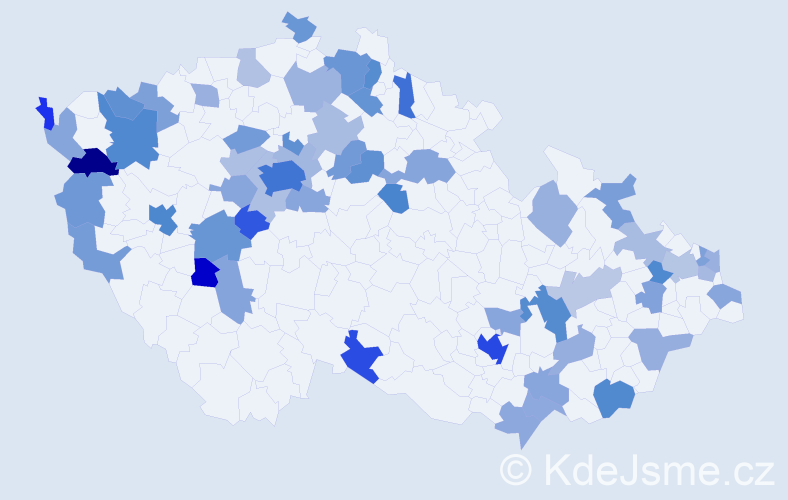 Jméno: 'Carolina', počet výskytů 110 v celé ČR