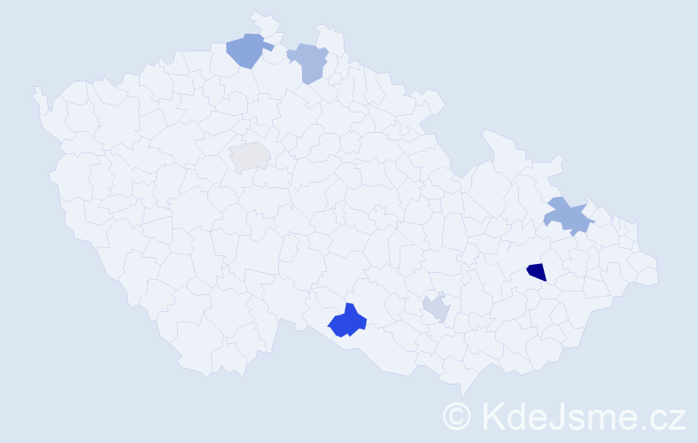 Jméno: 'Gaja', počet výskytů 7 v celé ČR