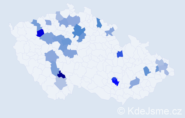 Jméno: 'Catherine', počet výskytů 61 v celé ČR