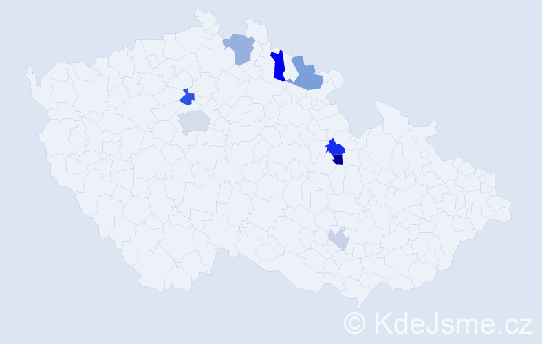 Jméno: 'Daniel Jaroslav', počet výskytů 9 v celé ČR