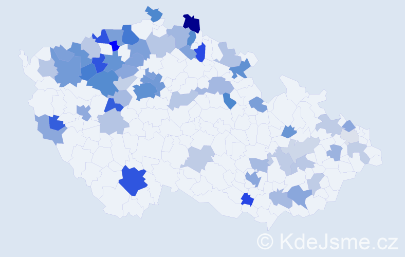 Jméno: 'Mája', počet výskytů 134 v celé ČR