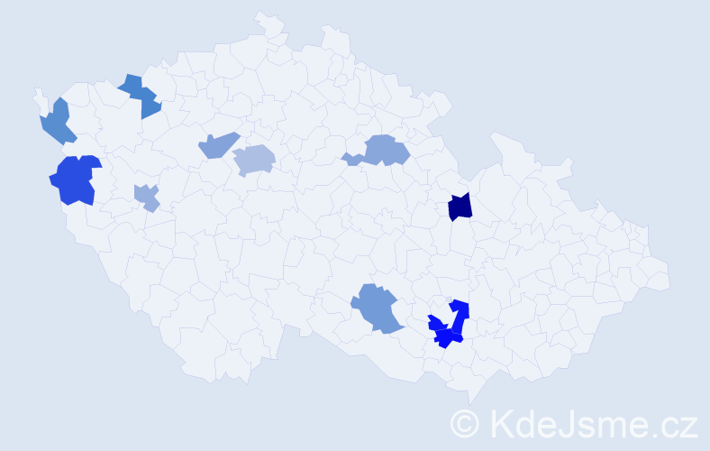 Jméno: 'Nestor', počet výskytů 15 v celé ČR