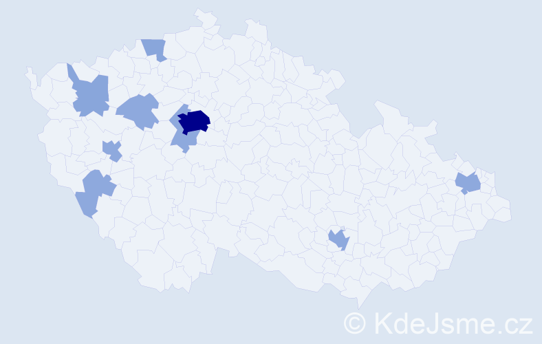 Jméno: 'Iouri', počet výskytů 19 v celé ČR