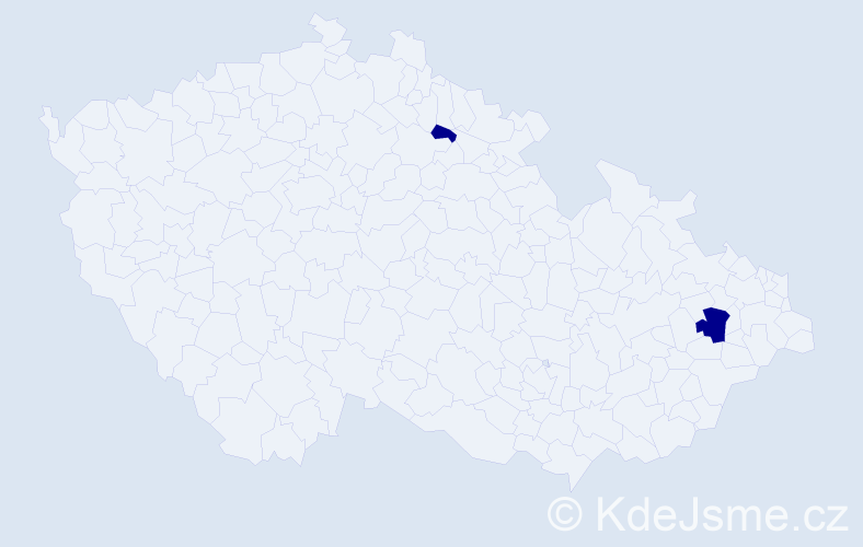 Jméno: 'Terence', počet výskytů 2 v celé ČR