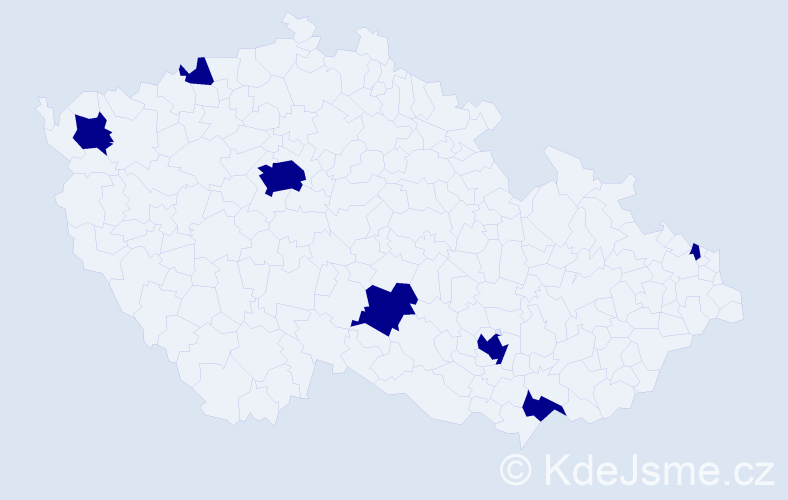 Jméno: 'Sarah Jessica', počet výskytů 7 v celé ČR