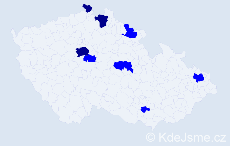Jméno: 'Miruška', počet výskytů 11 v celé ČR