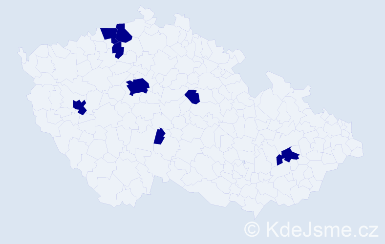 Jméno: 'Van Le', počet výskytů 8 v celé ČR