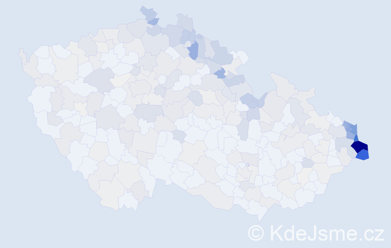 Jméno: 'Danuta', počet výskytů 718 v celé ČR