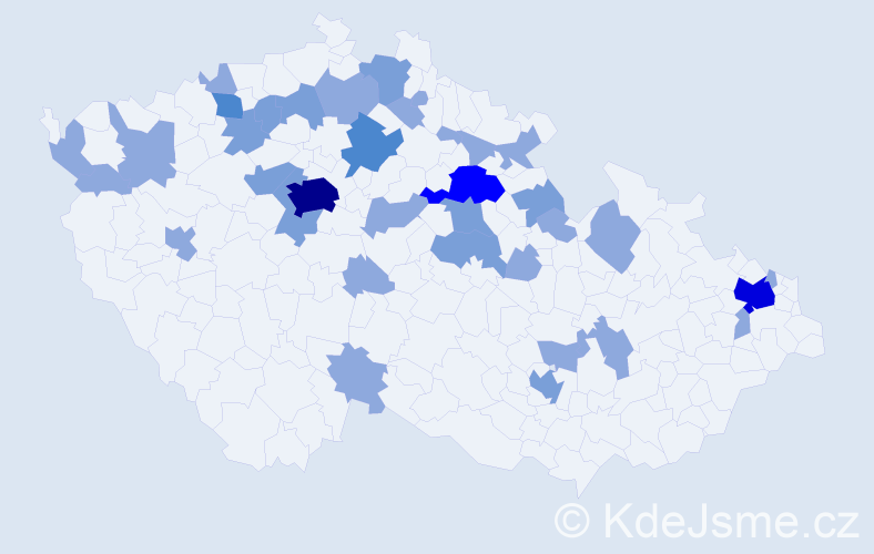 Jméno: 'Oluška', počet výskytů 65 v celé ČR