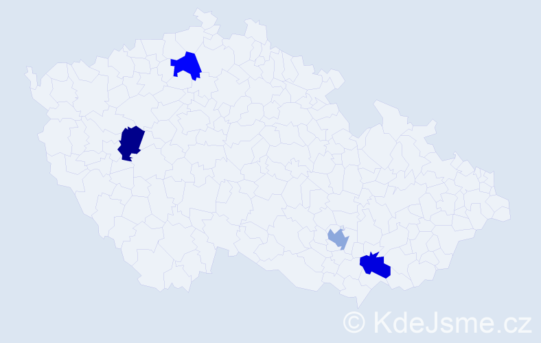Jméno: 'Timmy', počet výskytů 4 v celé ČR