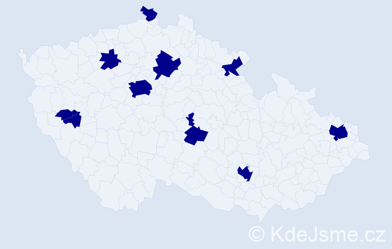 Jméno: 'The Vinh', počet výskytů 10 v celé ČR