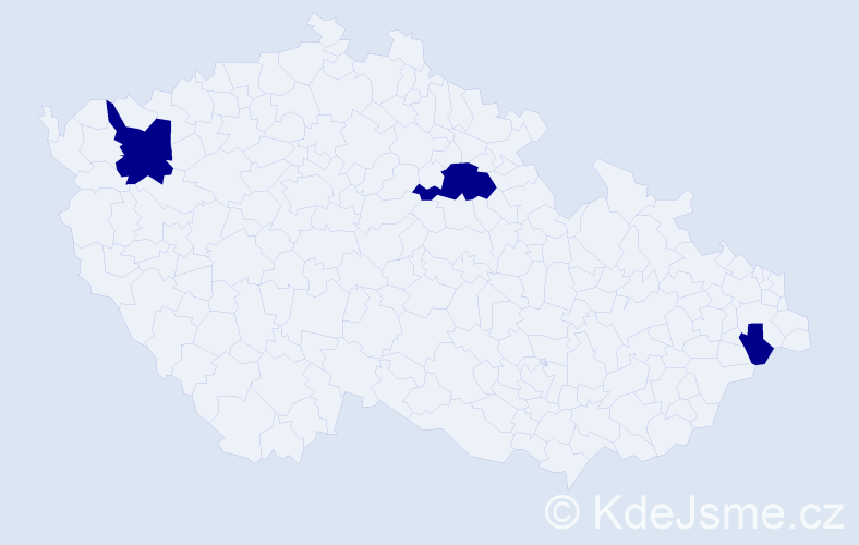 Jméno: 'Steva', počet výskytů 3 v celé ČR