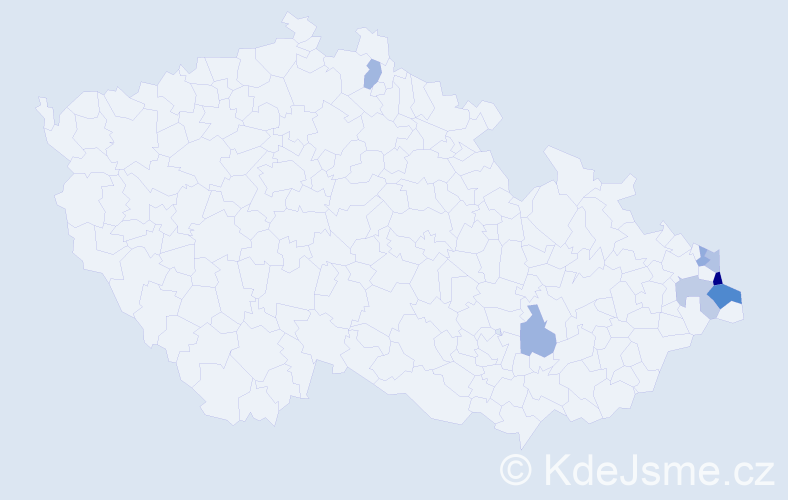 Jméno: 'Bronisława', počet výskytů 11 v celé ČR