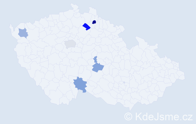Jméno: 'Nela Michaela', počet výskytů 7 v celé ČR
